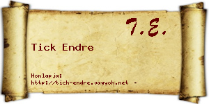 Tick Endre névjegykártya