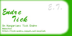 endre tick business card
